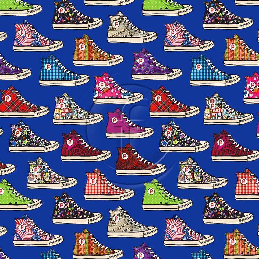 High Tops Blue - Scalable Patterned Stretch Fabric