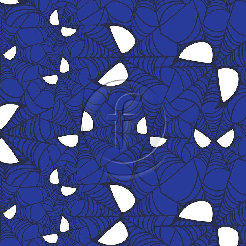 Spidey Navy Royal, Cartoon, Halloween Scalable Stretch Fabric: Blue