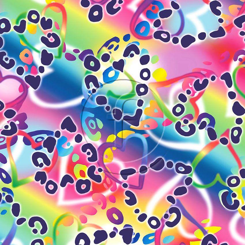 Cheetah Hearts Multicoloured - Scalable Patterned Stretch Fabric