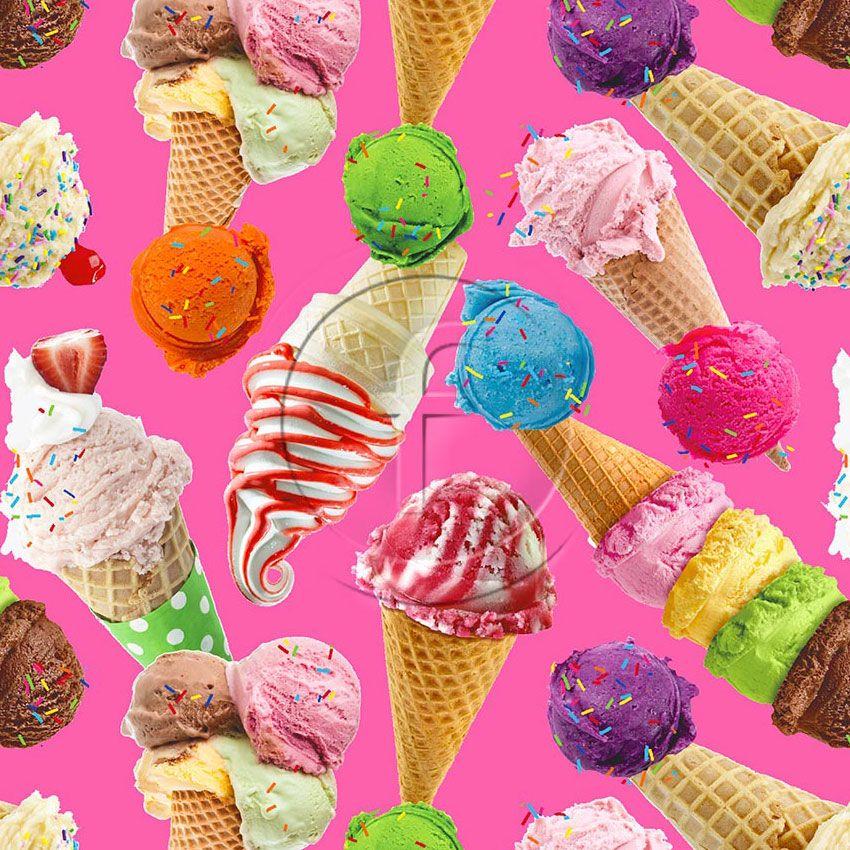 Ice Cream Cones - Colourme - Patterned Custom Coloured & Scalable Stretch Fabric