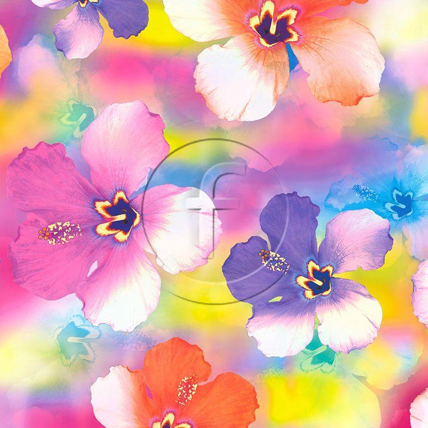 Cloud Floral Sugar Rainbow Scalable Stretch Fabric: Pastel