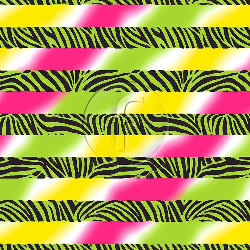 Funky Zebra Stripes Green, Animal Scalable Stretch Fabric