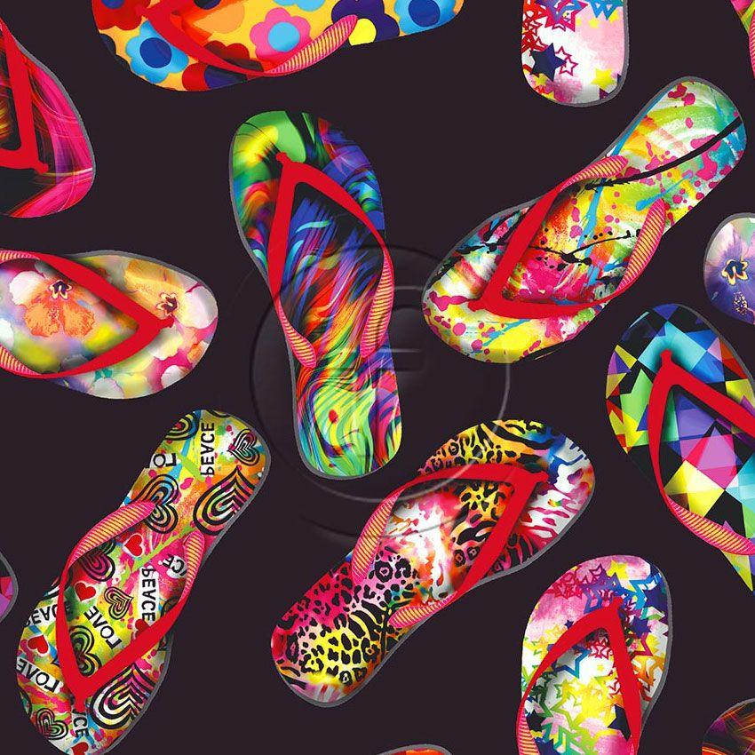 Flip Flops - Colourme - Patterned Custom Coloured & Scalable Stretch Fabric