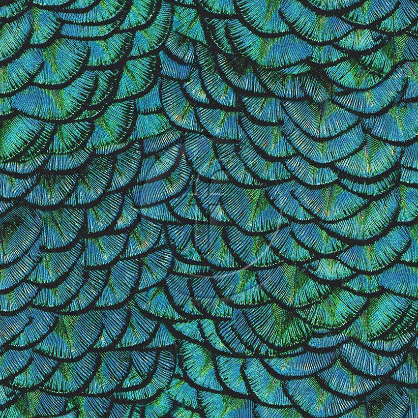 Dragon Scales Aqua, Animal Scalable Stretch Fabric: Blue/Green