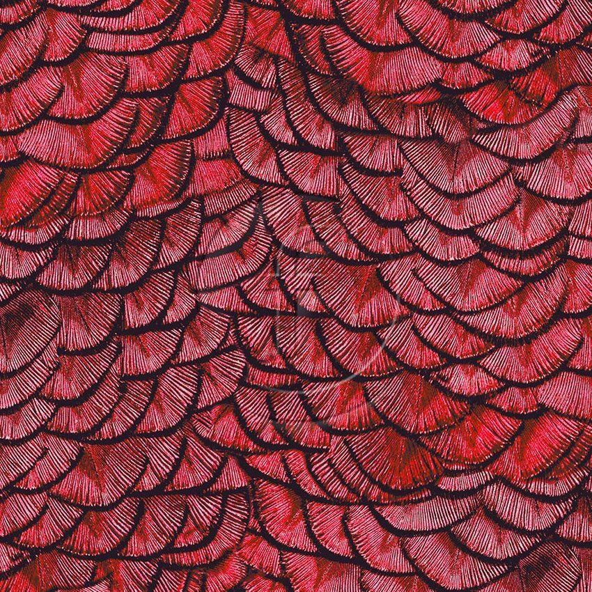 Dragon Scales Red, Animal Scalable Stretch Fabric