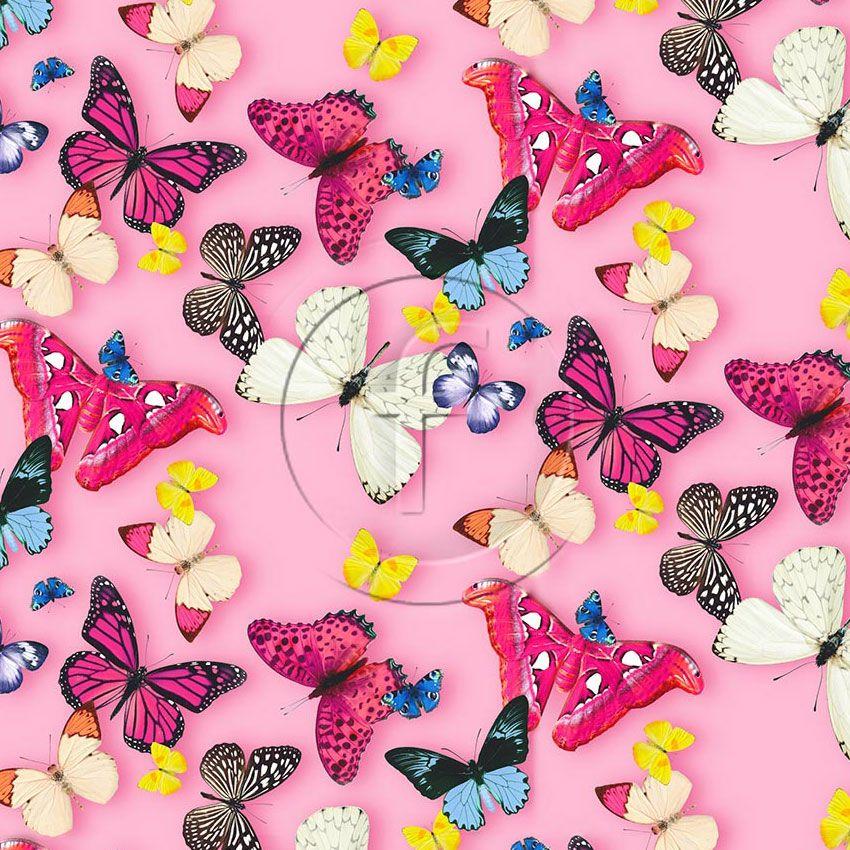 Vintage Butterfly Pink, Animal Scalable Stretch Fabric